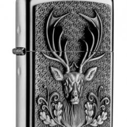 Briquet Zippo satin « tête de cerf »