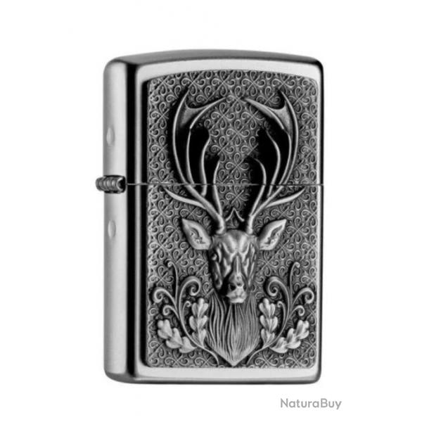 Briquet Zippo satin tte de cerf