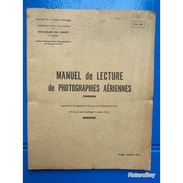 manuel de lecture de photographies ariennes - 1959 - TTA 505