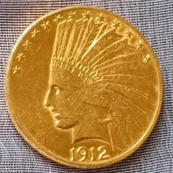 Pièce d'or Américaine Tête d'indien de 10 dollars.. 1912