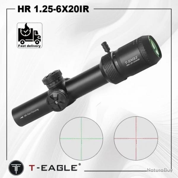 T-Eagle Lunette De Vise HR 1.25-6X20 IR 20mm Haut Paiement en 3 ou 4 fois - LIVRAISON GRATUITE !!