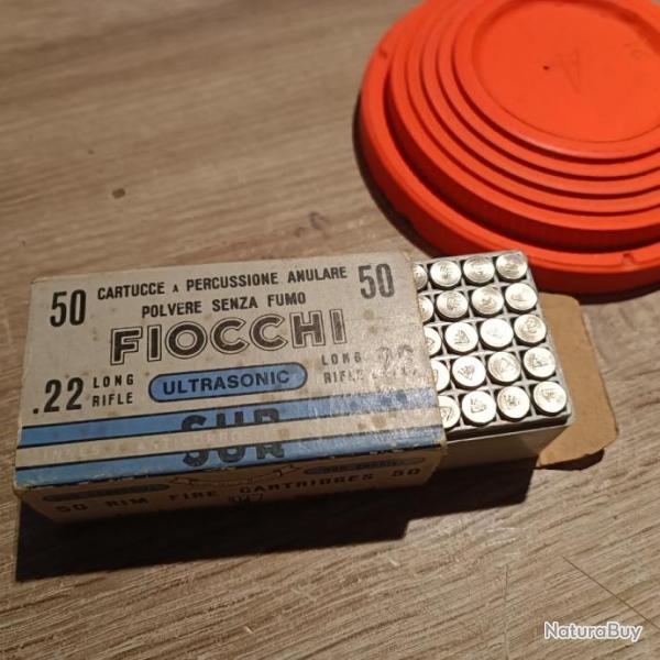 Munitions 22lr FIOCCHI " ultrasonic" - tte cuivre,Pour collectionneur. tat Impeccable