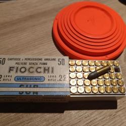 Munitions 22lr FIOCCHI " ultrasonic" - tête plombée, Pour collectionneur. État Impeccable