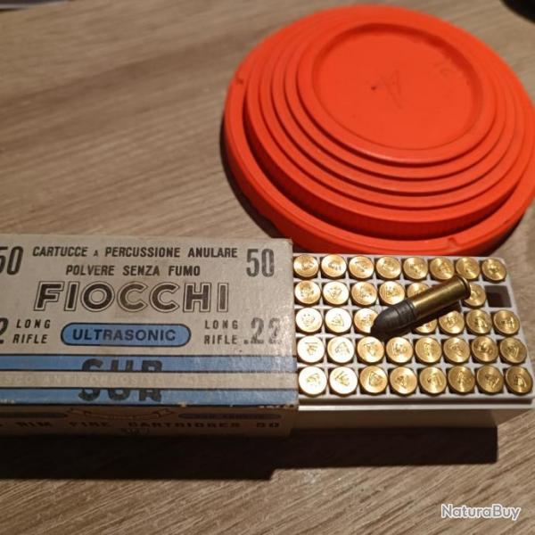 Munitions 22lr FIOCCHI " ultrasonic" - tte plombe, Pour collectionneur. tat Impeccable