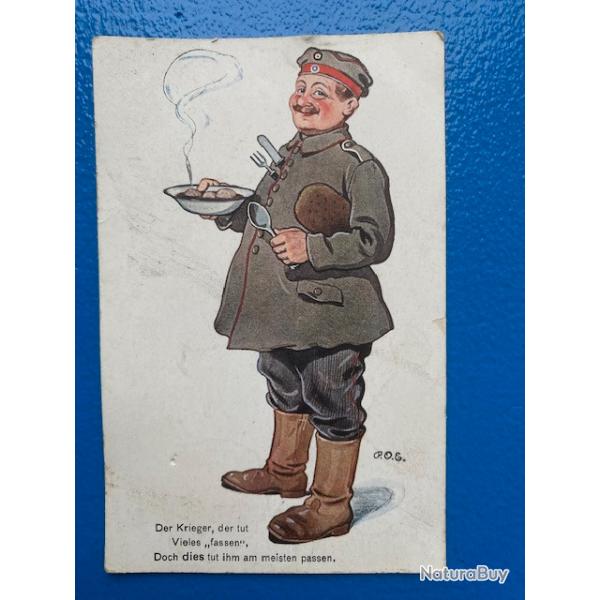 belle carte postale allemande WW1 en couleur