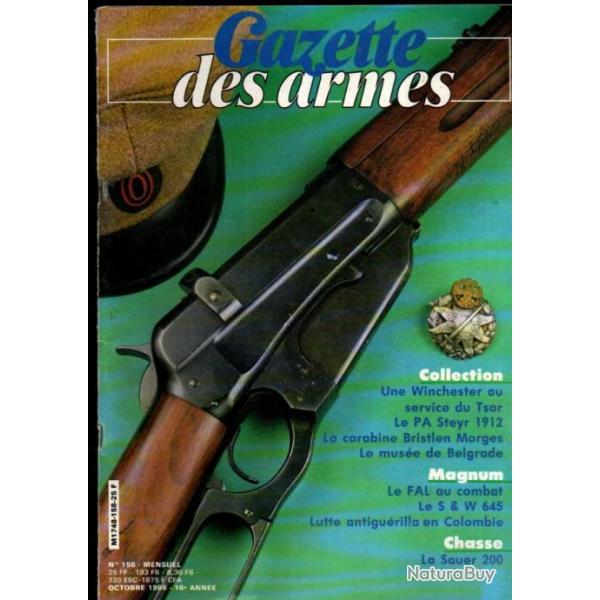 gazette des armes 158 , pistolet steyr 1912, sabres artillerie espagnole carabine sauer 200,