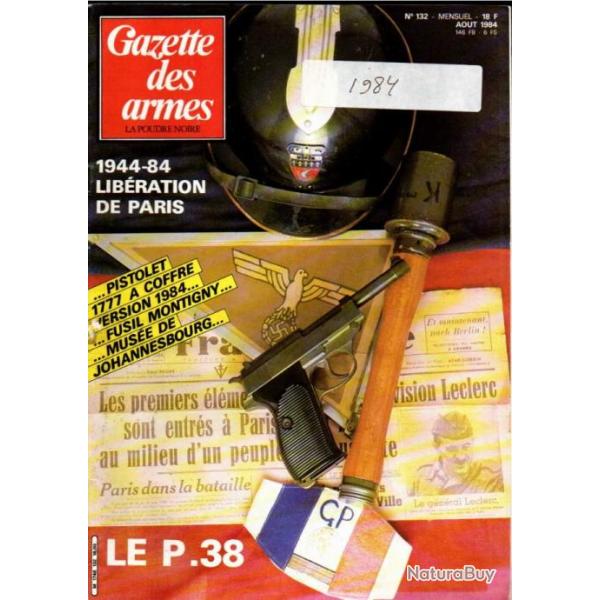 gazette des armes 132, le p 38, libration de paris , pistolet 1777  coffre, heckler et koch,