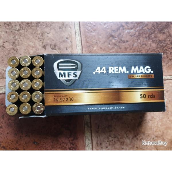 .44 magnum cartouches MFS 230gr fmj fp - bte 50