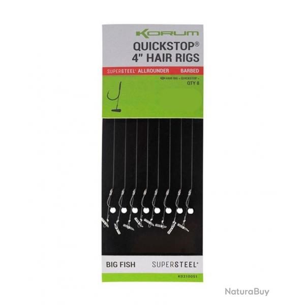 KORUM BAS DE LIGNE BIG FISH QUICKSTOPS HAIR RIGS BARBED 10CM KORUM 10 4''/10cm 0,28mm