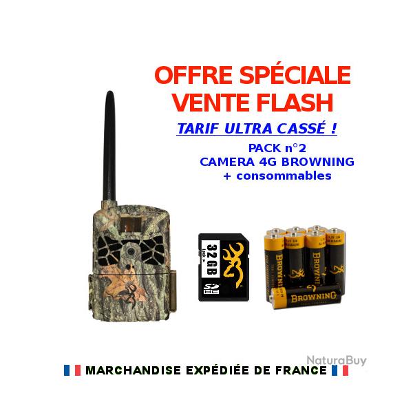 VENTE FLASH PACK n2 Camra Browning Defender Wireless 4G + piles et SD 32Go Browning