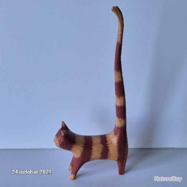 Petit chat dcoratif en bois