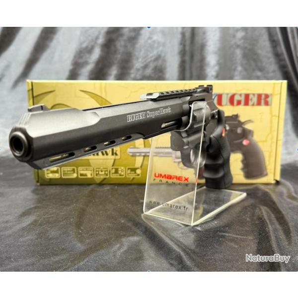 Pack "Laser Prt  tirer" PISTOLET - "RUGER SUPERHAWK BLACK 8'' -Cal. BBS 6MM - CO2