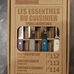 ENSEMBLE DE 3 COUTEAUX inox D OFFICE ET 1 EPLUCHEUR OPINEL  port inclus ref:opi03