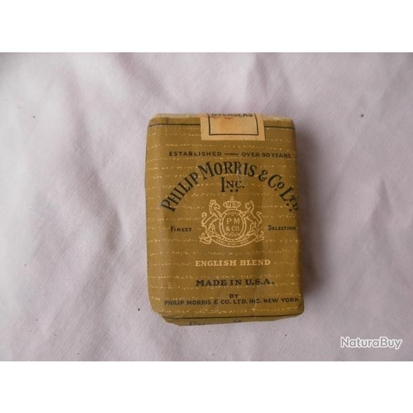 WW2 US PAQUET DE CIGARETTES NON OUVERT AMRICAIN POUR L'ARME " PHILIP MORRIS " WW2