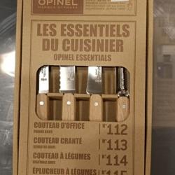 ENSEMBLE DE 3 COUTEAUX inox D OFFICE et EPLUCHEUR OPINEL  port inclus ref:opi04