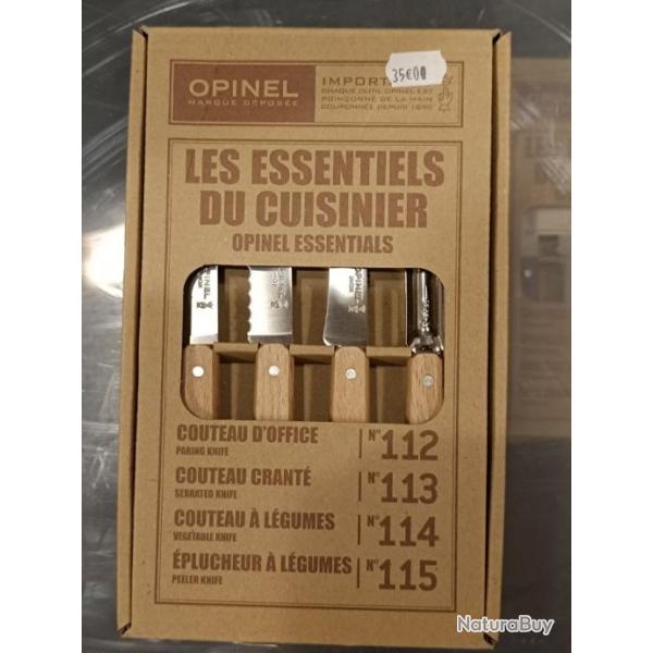 ENSEMBLE DE 3 COUTEAUX inox D OFFICE et EPLUCHEUR OPINEL  port inclus ref:opi04