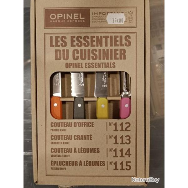 ENSEMBLE DE 3 COUTEAUX inox D OFFICE et EPLUCHEUR OPINEL  port inclus ref:opi05