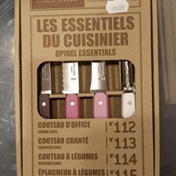 ENSEMBLE DE 3 COUTEAUX INOX OPINEL 1 EPLUCHEUR port inclus ref: opi06