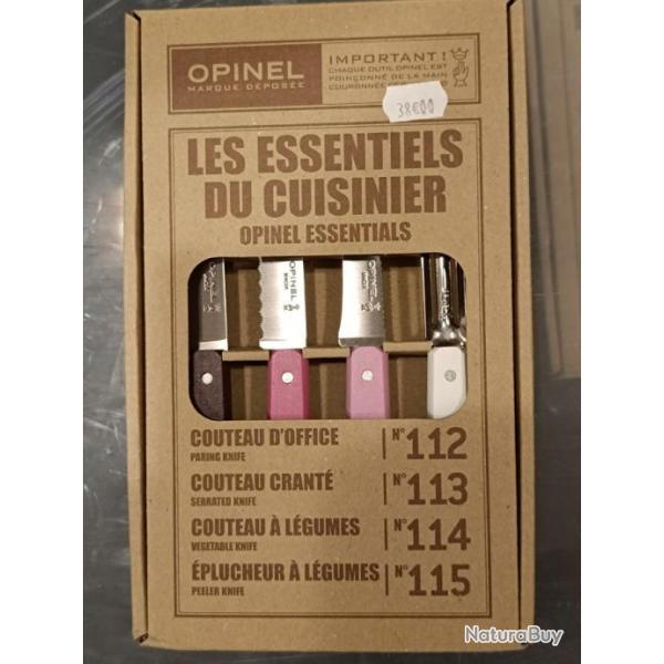 ENSEMBLE DE 3 COUTEAUX INOX OPINEL 1 EPLUCHEUR port inclus ref: opi06