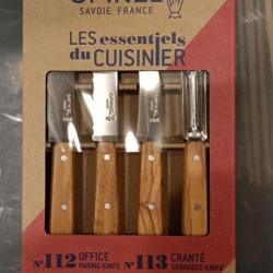 ENSEMBLE DE 3 COUTEAUX INOX OPINEL 1 EPLUCHEUR MANCHE OLIVIER port inclus ref: opi07