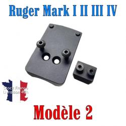 Embase montage point rouge Ruger Mark I II III MK IV 22 45 - Modèle 2 - Stock France