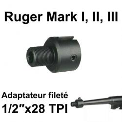 Adaptateur fileté Ruger Mark I, II, III 1/2"x28 TPI