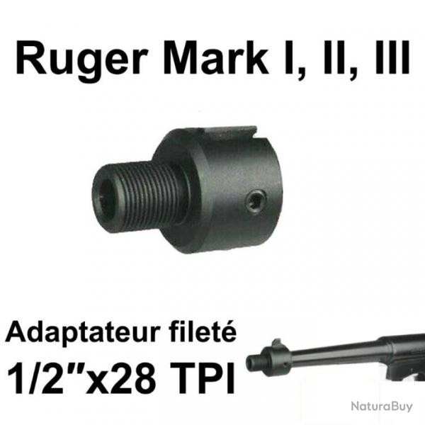 Adaptateur filet Ruger Mark I, II, III 1/2"x28 TPI