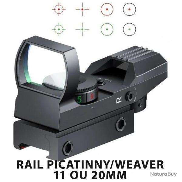 POINT ROUGE 4 RTICULES RAIL PICATINNY 11mm/20 mm