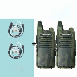 Paire de Talkies-Walkies Baofeng BF-T20 (Camo) + 2 Ecouteurs transparents - LIVRAISON GRATUITE