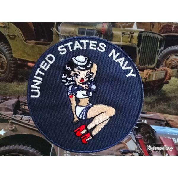 United States Navy - 90 mm  Patch brod  coudre ou  thermocoller