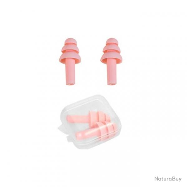 Bouchons d'oreille en silicone rutilisables - Roses