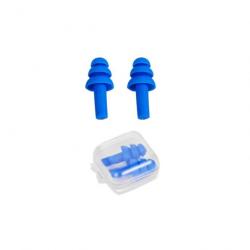 Bouchons d'oreille en silicone réutilisables - Bleus