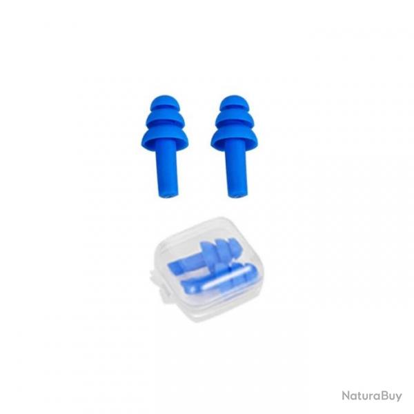 Bouchons d'oreille en silicone rutilisables - Bleus