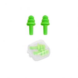 Bouchons d'oreille en silicone réutilisables - Verts