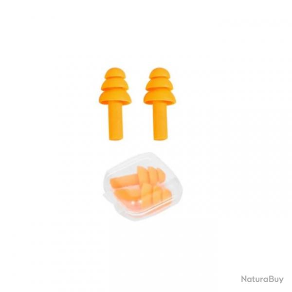 Bouchons d'oreille en silicone rutilisables - Oranges