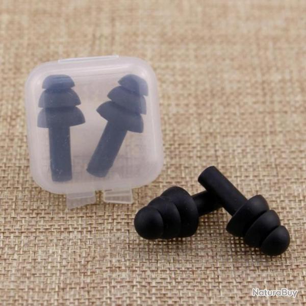 Bouchons d'oreille en silicone rutilisables - Noires