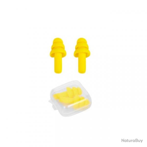 Bouchons d'oreille en silicone rutilisables - Jaunes