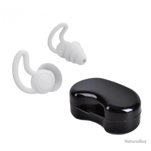 Bouchons d'oreille en silicone blanc rutilisables