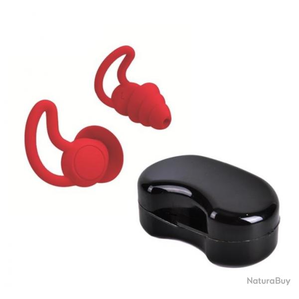 Bouchons d'oreille en silicone rouge rutilisables