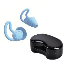 Bouchons d'oreille en silicone bleu réutilisables