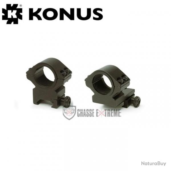 Colliers KONUS Dual-T pour Rail Weaver/Picatinny Diam 25.4 et 30 mm