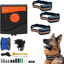 KIT 3 COLLIERS ET CLÔTURE ENTERRÉE POUR 3 CHIENS - 5 NIVEAUX DE STIMULATION - LIVRAISON GRATUITE