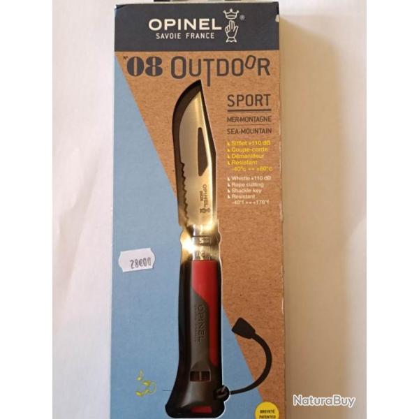 COUTEAU OPINEL numro8 OUTDOOR SPORT MER ET MONTAGNE port inclus ref:opi012