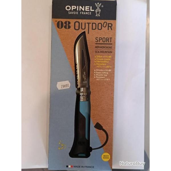 COUTEAU OPINEL numro8 OUTDOOR SPORT MER ET MONTAGNE port inclus ref:opi013