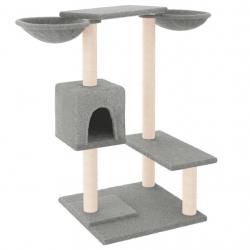 Arbre à chat meuble tour grimper jouet grattage grattoir escalade plateforme avec griffoirs clair 8