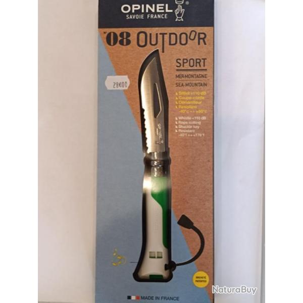 COUTEAU OPINEL numro8 OUTDOOR SPORT MER ET MONTAGNE port inclus ref:opi014