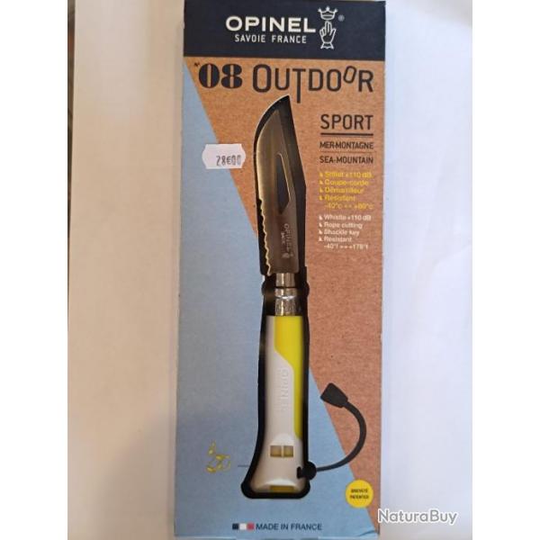 COUTEAU OPINEL numro8 OUTDOOR SPORT MER ET MONTAGNE port inclus ref:opi015