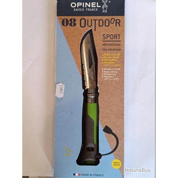 COUTEAU OPINEL numro8 OUTDOOR SPORT MER ET MONTAGNE port inclus ref:opi016