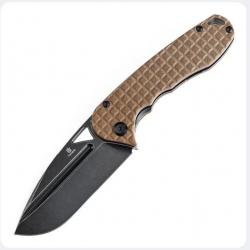 Couteau Tenable Bömbur Brown Manche G10 Lame Acier D2 Blk IKBS Linerlock Clip T1054A2