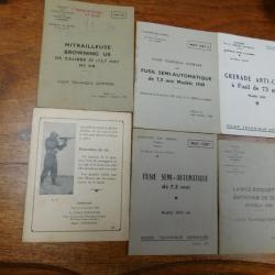 lot de notices de l'armée , années 60